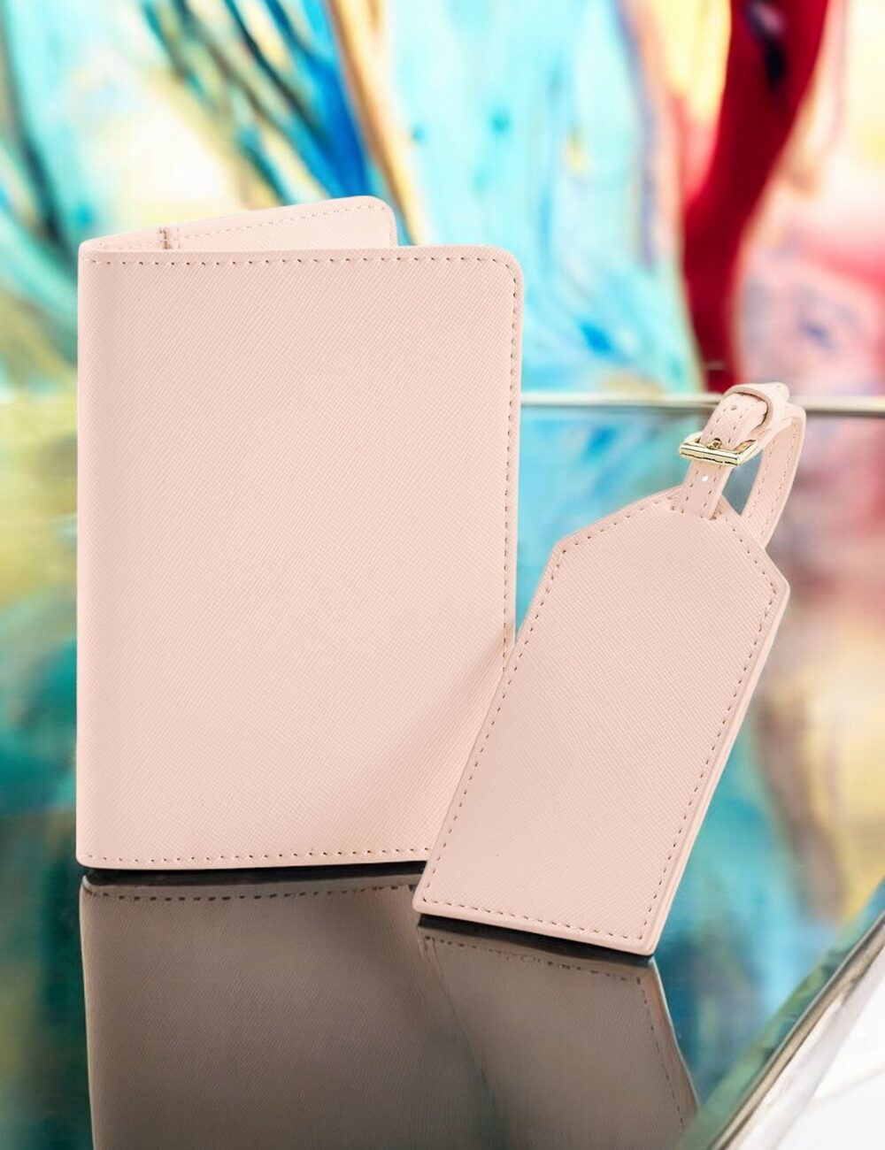 Travel Set in Simil Pelle Personalizzabile (Etichetta Valigia e Portapassaporto) - immagine 3